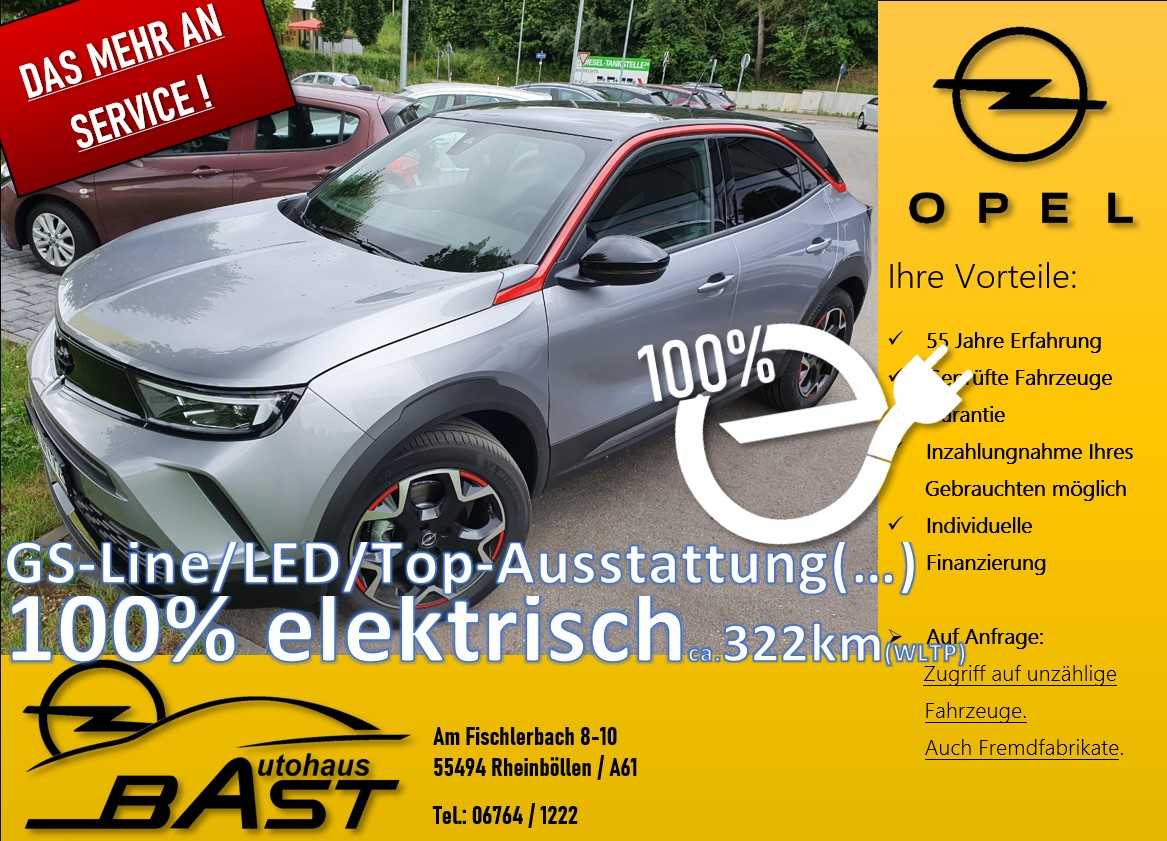 Opel Mokka-e GS-Line Voll-Elektrisch Voll-LED Digitales Cockpit Navigation Klimaautomatik DAB+ Automatischer Tempomat/Abstandsregelung