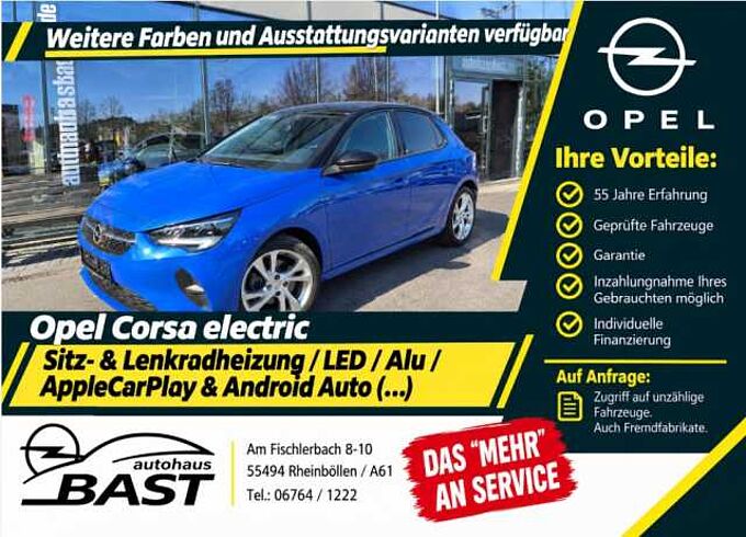 Opel Corsa-F Elektro on-Board-Charger 11kW Tageszul., Automatik, Sitz/-Lenkradheizung, ,Navi