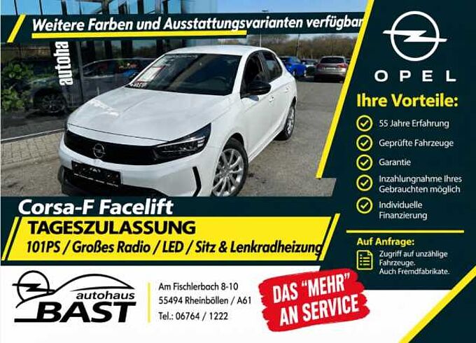 Opel Corsa-F 2025 101PS 6-MT Sitzheiz.Lenkr.Heiz. Touchscreen LED 