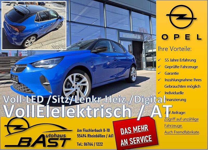 Opel Corsa-F Elektro,  on-Board-Charger 3-polig, Tageszul. , Automatik, Sitz/-Lenkradheizung, ,Navi