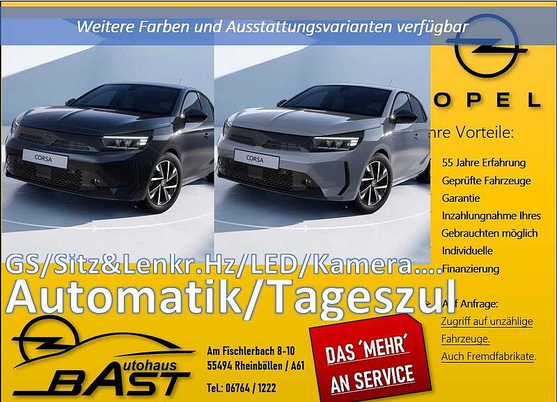 Opel Corsa-F Tageszulassung NEU GS Winterpaket Automatik MEHV Allwetter LED 2xPDC Kamera